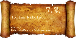 Tollas Nikolett névjegykártya